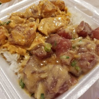 Ono Seafood - Spicy Ahi and Miso Ahi large, mixed bowl - Seafood Near Me - Honolulu, Hawaii