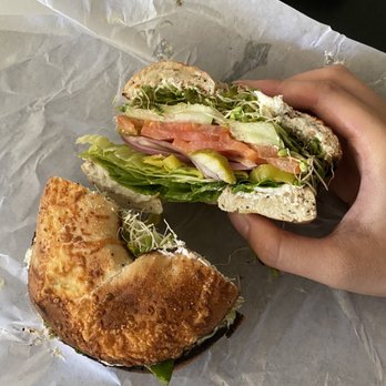 Bagel Street Cafe - veggie deluxe bagel sandwich (w/ all extra veggie toppings) - Bagels Near Me - Alamo, California