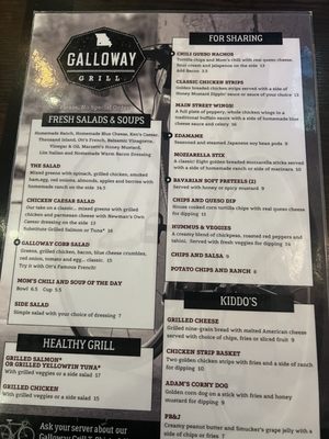Menu photo 1 Galloway Grill Springfield, MO