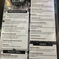 Galloway Grill - Menu as of 09/2025