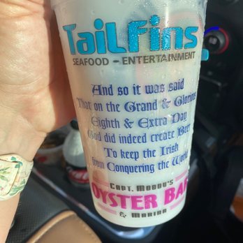 Tailfins Waterfront Grill - To go cup - Seafood Near Me - Destin, Florida Tailfins Waterfront Grill - To go cup - Seafood Near Me - Destin, Florida