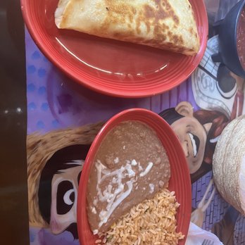 Pancho's Mexican Grill - Shrimp quesadilla with a side of rice and beans. - Mexican Near Me - Tallahassee, Florida
