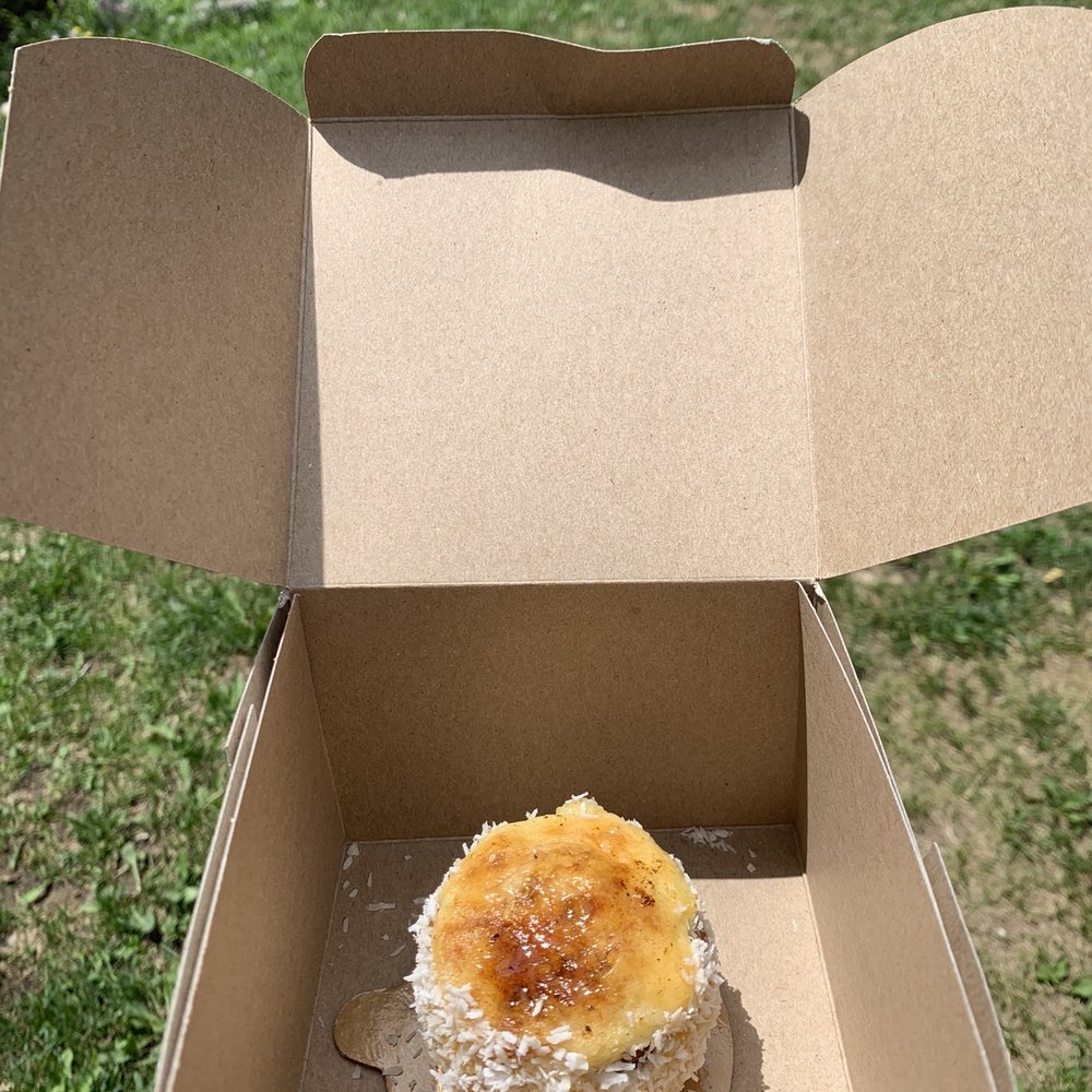La Bête à Pain - Coconut pastry with mango custard and rum raisins. Delicious! - Bakeries Near Me - Montreal, Quebec La Bête à Pain - Coconut pastry with mango custard and rum raisins. Delicious! - Bakeries Near Me - Montreal, Quebec