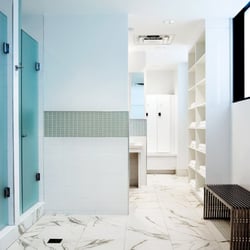 Healthwinds - Women's locker room, with steam room, showers, robes, flips flops, fluffy towels and more