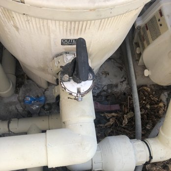 Zim's Pool Service and Repairs - Broken pipe around back flush valve.  He went to 6 different stores to find right one to replace.  Before picture - Pool Cleaners Near Me