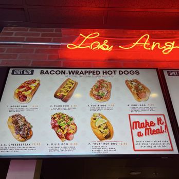 Dirt Dog - Bacon wrapped menu - Hot Dogs Near Me - Las Vegas, Nevada