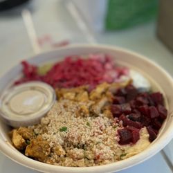 Hummus Republic - Build Your Own Bowl (hummus, chicken shawarma, kale, beet)