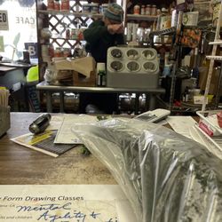 O' Happy Days Natural Food Store - The owner making the soup of the day with great care