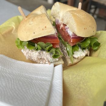 The Daily Bagel - Tuna salad on plain bagel - Bagels Near Me - San Diego, California The Daily Bagel - Tuna salad on plain bagel - Bagels Near Me - San Diego, California