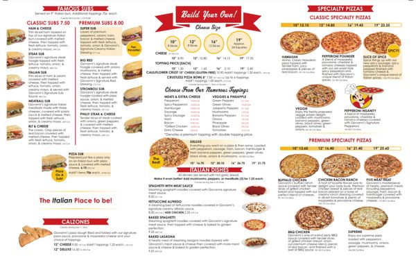 Menu photo 2 Giovanni's Pizza Berea, KY Menu photo 2 Giovanni's Pizza Berea, KY