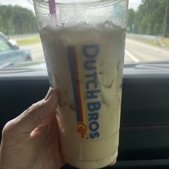 Dutch Bros Coffee - Iced caramel latte - Juice Bars & Smoothies Near Me - Locust Grove, Georgia