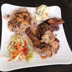 Jamerican Cuisine Vermont - Jerk chicken meal