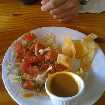 Back Home In Lahaina - Poke with won ton chips and wasabi sauce - Hawaiian Near Me - Carson, California