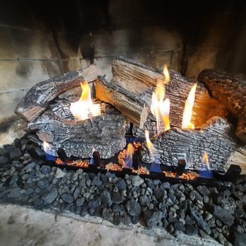 Choice Chimney Solutions - Up close view of new vent free log set. - Chimney Sweeps Near Me