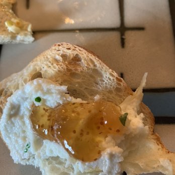 Silver Fork - Goat cheese soufflé and chutney spread on the bread. - New American Near Me - Manchester, Vermont Silver Fork - Goat cheese soufflé and chutney spread on the bread. - New American Near Me - Manchester, Vermont