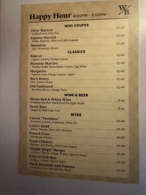 Menu photo 7 The Whaling Bar La Jolla, CA