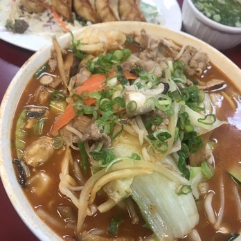 Foo Foo Tei - Deep fried gyoza(back) #13 pork and veggie miso ramen - Tapas/Small Plates Near Me - Hacienda Heights, California