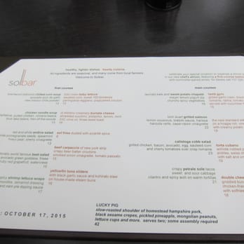 Solbar - lunch menu - New American Near Me - Calistoga, California Solbar - lunch menu - New American Near Me - Calistoga, California