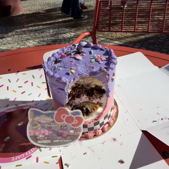 Hello Kitty Cafe - Limited item - F1 racing cake. - Desserts Near Me - Las Vegas, Nevada
