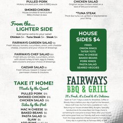 Fairways BBQ - New Menu