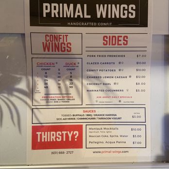 Primal Wings - Menu. - Chicken Wings Near Me - Montauk, New York Primal Wings - Menu. - Chicken Wings Near Me - Montauk, New York