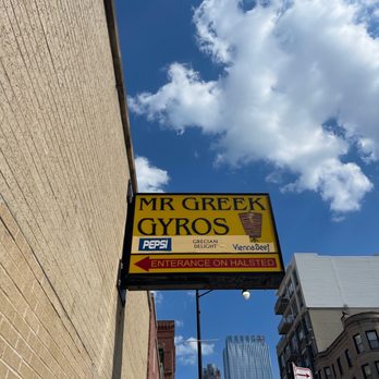 Mr Greek Gyros - a sign for mr greek's - Greek Near Me - Chicago, Illinois Mr Greek Gyros - a sign for mr greek's - Greek Near Me - Chicago, Illinois