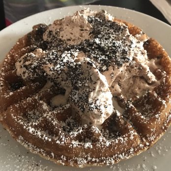 The YB - Delicious waffle with Oreo and hazelnut whip cream - New American Near Me - Cape May, New Jersey The YB - Delicious waffle with Oreo and hazelnut whip cream - New American Near Me - Cape May, New Jersey
