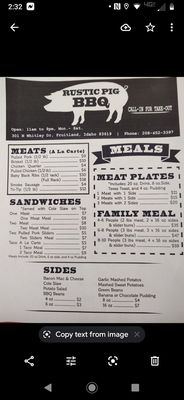 Menu photo 7 Rustic Pig BBQ Fruitland, ID Menu photo 7 Rustic Pig BBQ Fruitland, ID