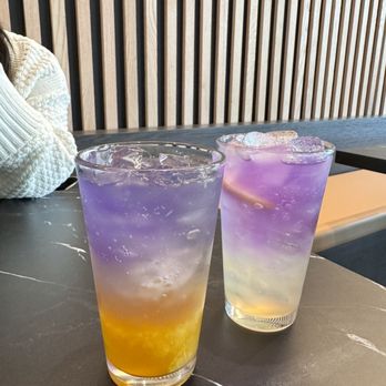 The Cream - two different colored drinks on a table - Korean Near Me - Duluth, Georgia The Cream - two different colored drinks on a table - Korean Near Me - Duluth, Georgia