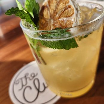 The Club - Lakeside Smash - bourbon, rivulets, lemon watermelon oleo, and mint. - American Near Me - Birmingham, Alabama The Club - Lakeside Smash - bourbon, rivulets, lemon watermelon oleo, and mint. - American Near Me - Birmingham, Alabama