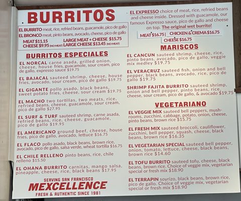 Menu photo 1 El Burrito Express San Francisco, CA Menu photo 1 El Burrito Express San Francisco, CA