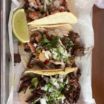 Casa Oaxaca - Octopus taco, Alambre de Carne taco, and Chapulines (crickets) taco. * From top to bottom - Mexican Near Me - Bethesda, Maryland Casa Oaxaca - Octopus taco, Alambre de Carne taco, and Chapulines (crickets) taco. * From top to bottom - Mexican Near Me - Bethesda, Maryland