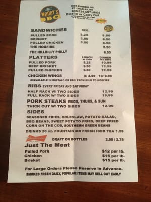 Menu photo 4 Big Woody's BBQ St Charles, MO