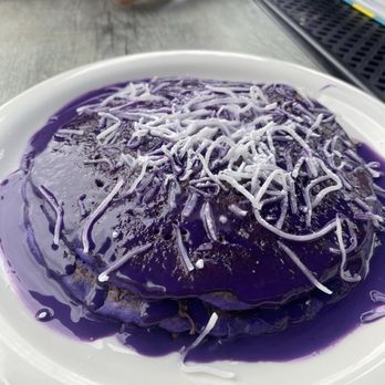 Aloha Stacks - Ube Coconut Pancakes, sweetness is subtle and good flavor. Really enjoyed - Pancakes Near Me - Cerritos, California Aloha Stacks - Ube Coconut Pancakes, sweetness is subtle and good flavor. Really enjoyed - Pancakes Near Me - Cerritos, California