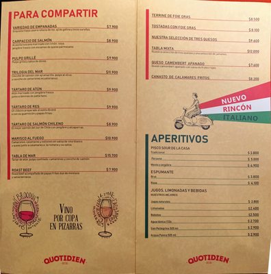 Menu photo 2 Quotidien Bistro Santiago, RM Menu photo 2 Quotidien Bistro Santiago, RM
