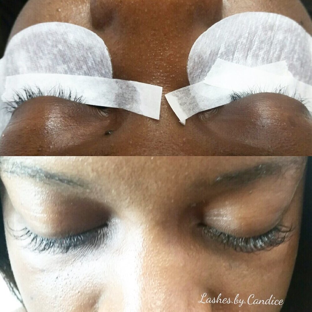 iLure Lashes - Take note of my right eye in the before photo! - Eyelash Service Near Me - Chino, California