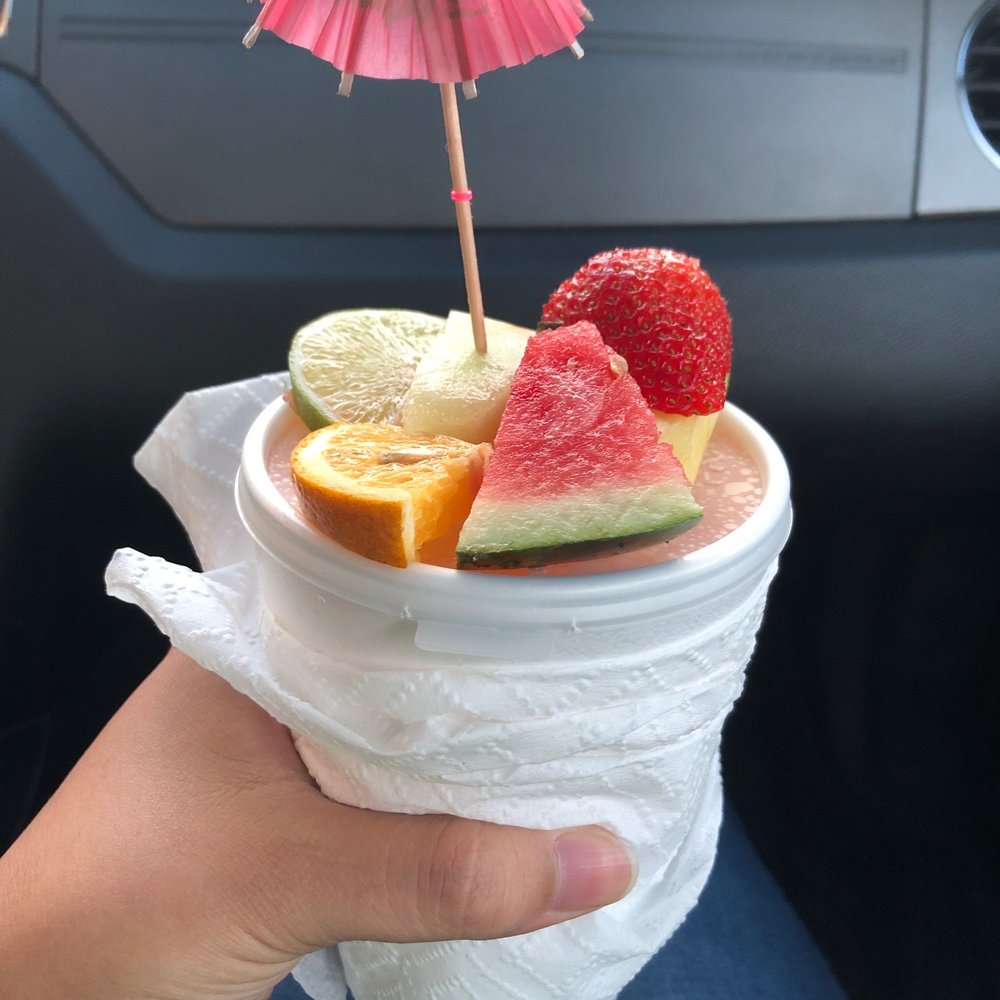 Peach colada with rum