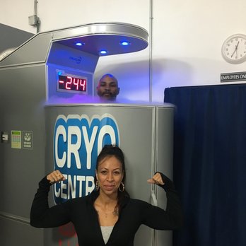 Cryo Central - Cedar Grove - Flexing in front of our cryochamber! - Cryotherapy Near Me - Cedar Grove, New Jersey
