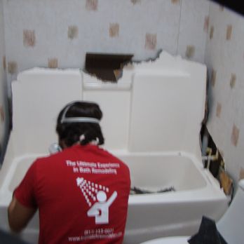 Top Notch Remodelers - Tearing out the old tub and surround wasn't as easy as it sounds. - Kitchen & Bath Near Me - Tampa, Florida Top Notch Remodelers - Tearing out the old tub and surround wasn't as easy as it sounds. - Kitchen & Bath Near Me - Tampa, Florida