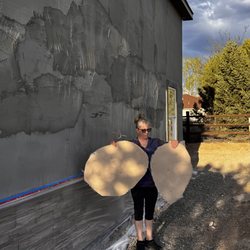 C&C Drywall and Construction - Large bubbles in C&C stucco work has to be cut out and all sides of building had to be re-done from scratch with a new hired contractor