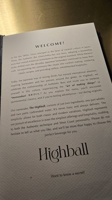Menu photo 6 Highball Costa Mesa, CA