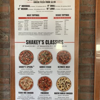 Shakey's Pizza Parlor - Wall menu - Pizza Near Me - Valley Village, California Shakey's Pizza Parlor - Wall menu - Pizza Near Me - Valley Village, California