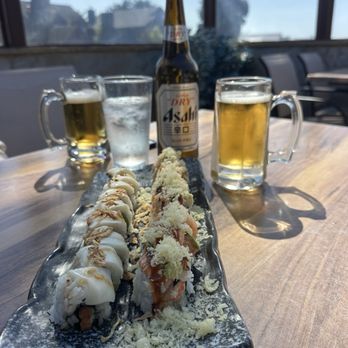 Hangetsu Sushi - Giant and Lobster Crunch, with large Asahi - Japanese Near Me - Half Moon Bay, California