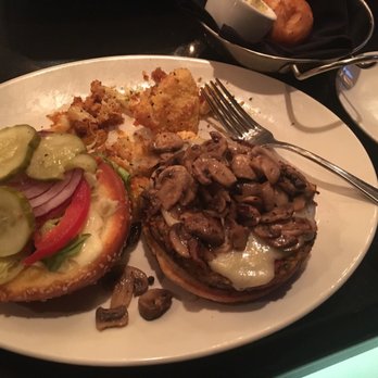 Stoney River - Veggie Burger with Sautéed Mushrooms and Roasted Cauliflower - Steakhouses Near Me - Roswell, Georgia Stoney River - Veggie Burger with Sautéed Mushrooms and Roasted Cauliflower - Steakhouses Near Me - Roswell, Georgia
