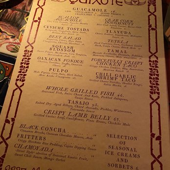 Quixote - Menu - Mexican Near Me - San Diego, California Quixote - Menu - Mexican Near Me - San Diego, California
