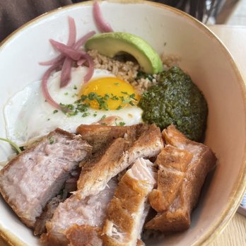 Eggspresso - Pork belly rice bowl - Breakfast & Brunch Near Me - Fullerton, California