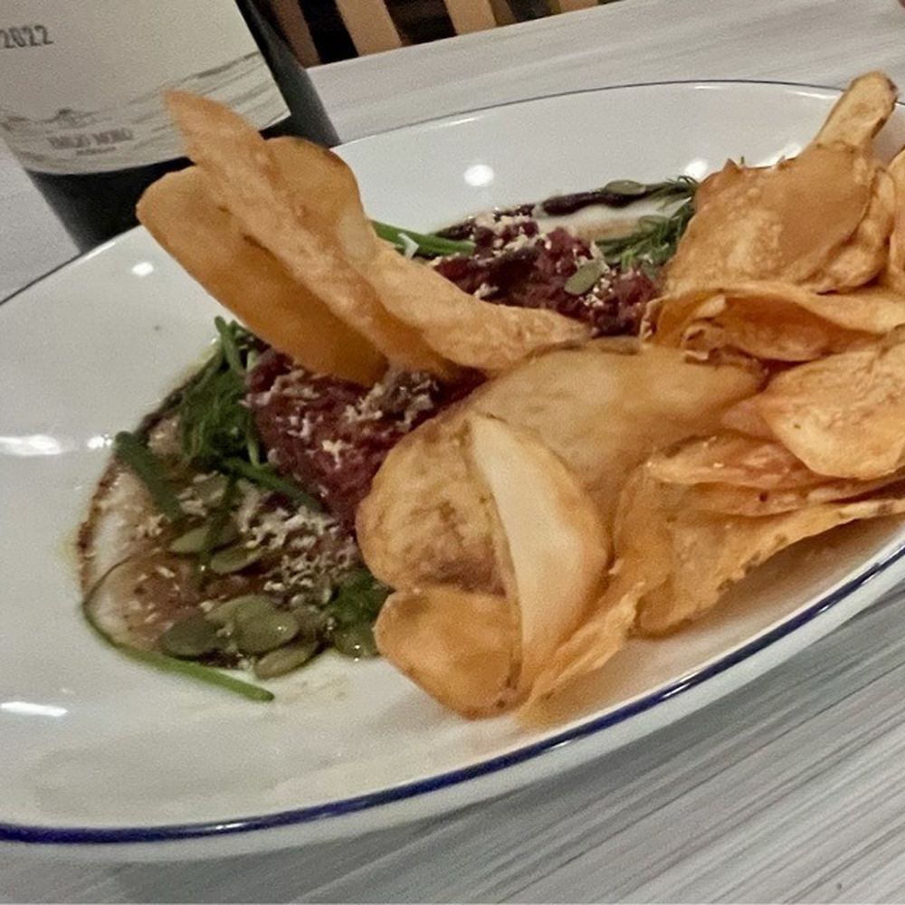 Root And Bone - Beet tartare and house made chips - Southern Near Me - Horse Shoe, North Carolina Root And Bone - Beet tartare and house made chips - Southern Near Me - Horse Shoe, North Carolina