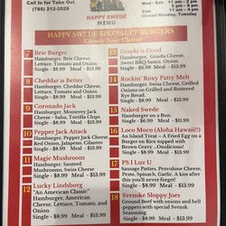 Happy Swede Restaurant - Specialty burgers.