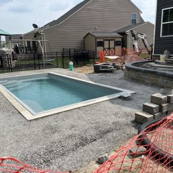 M Meyers Plumbing - Pool after landscaping started.
