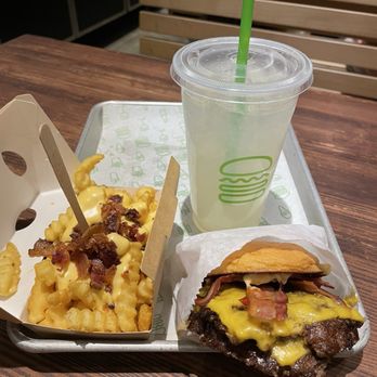 Shake Shack Mall in Columbia - A double SmokeShack Burger, Bacon Cheese Fries, and their Shack-Made Lemonade. The food was "ok," but the drink was terrible. - Fast Food Near Me - Columbia, Maryland Shake Shack Mall in Columbia - A double SmokeShack Burger, Bacon Cheese Fries, and their Shack-Made Lemonade. The food was "ok," but the drink was terrible. - Fast Food Near Me - Columbia, Maryland